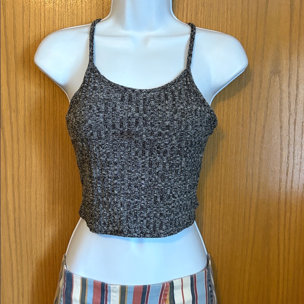 SHEIN SIZE MEDIUM Gray Knit Crop Top